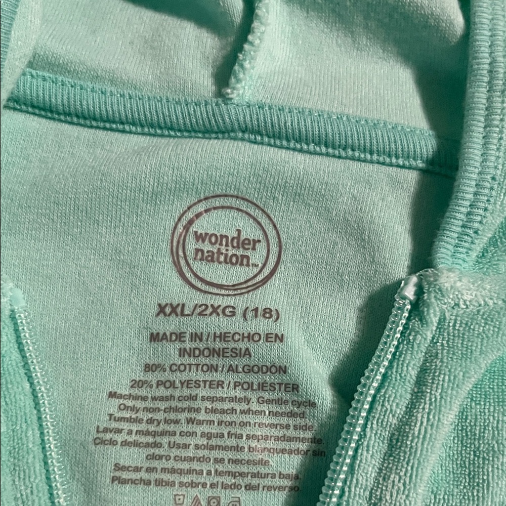 Wonder Nation Light Green Zip-Up Hoodie